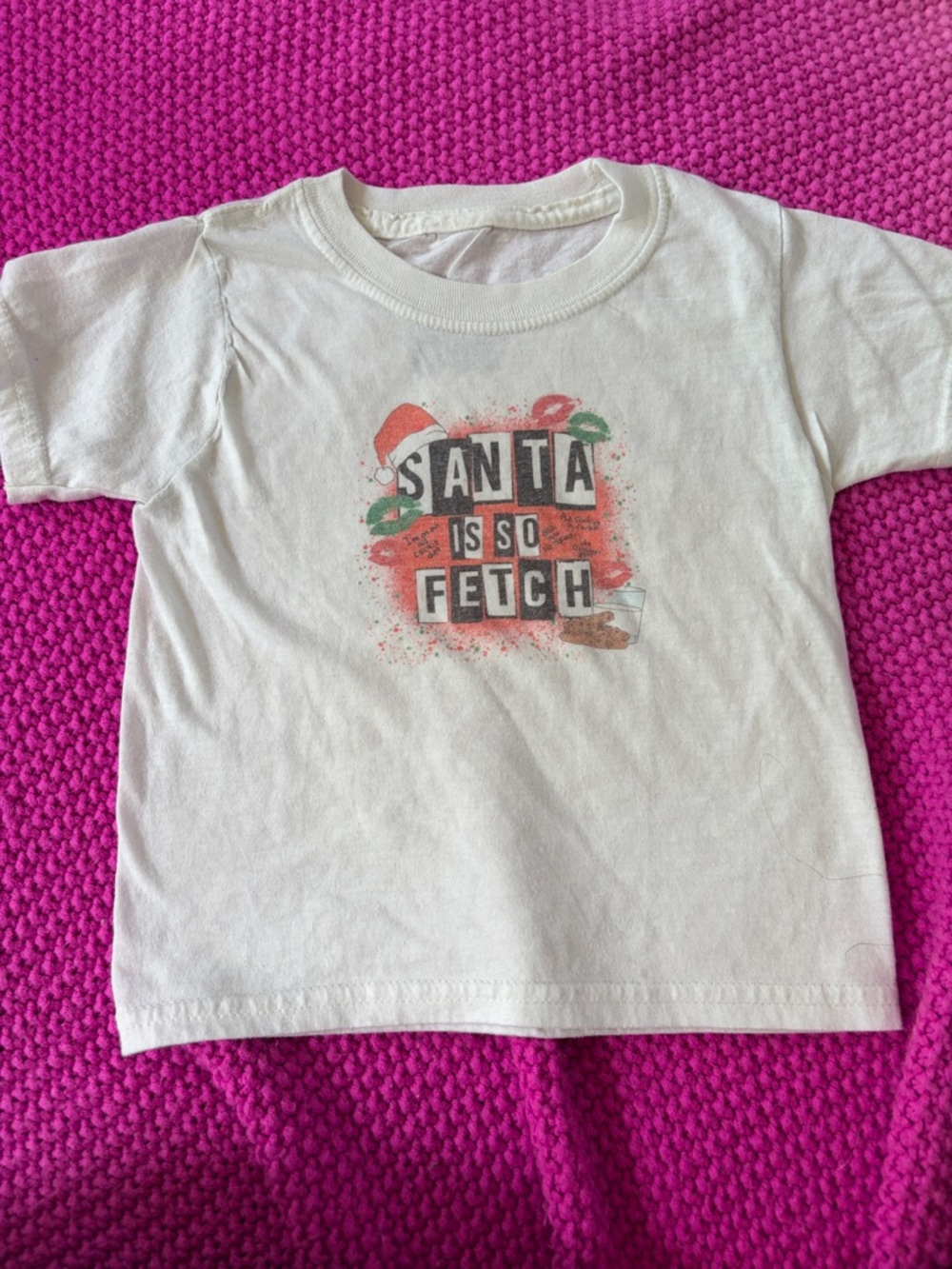 2t White Kids' 'Santa Is So Fetch' Graphic Tee